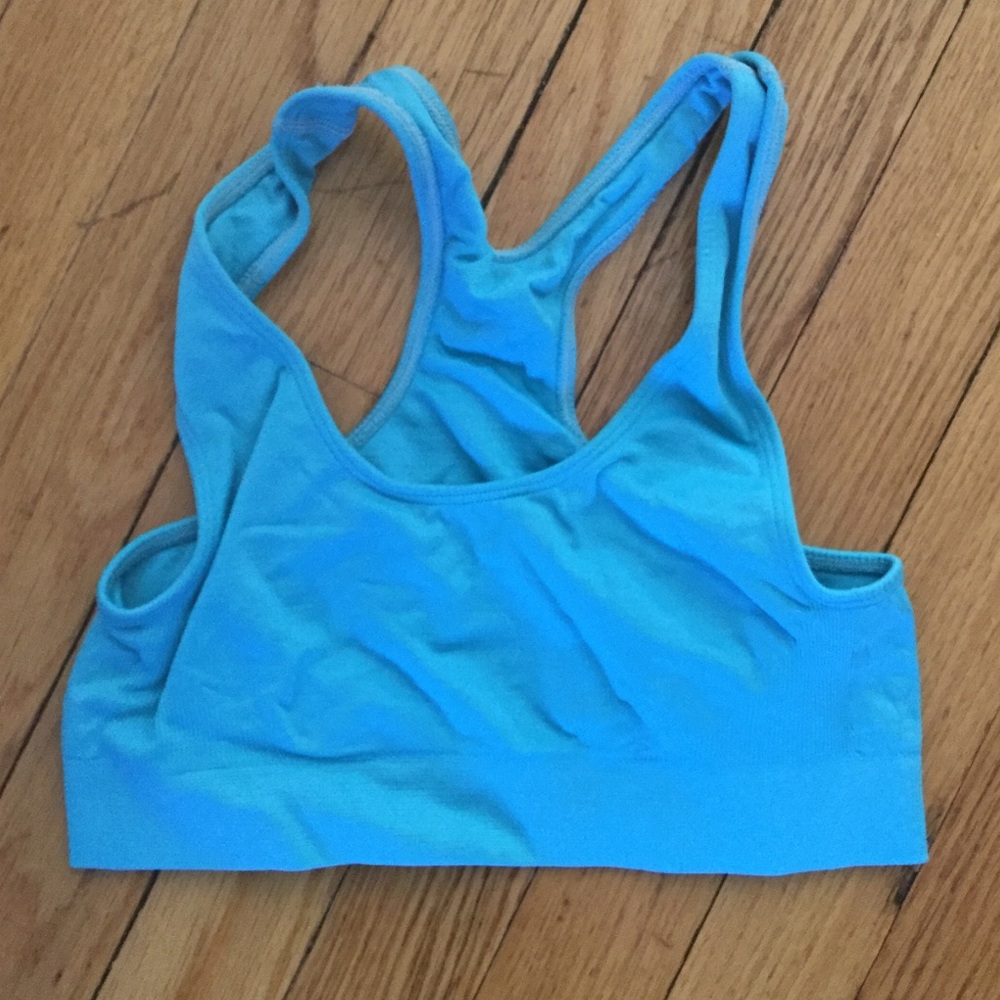 girls super comfy blue sports bra size 8